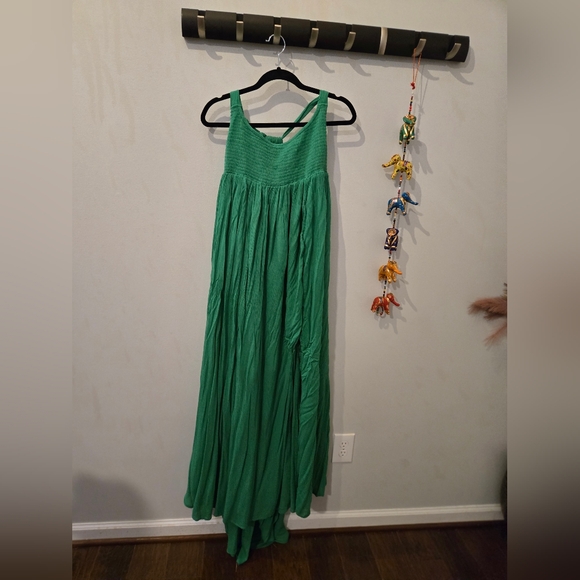 Free People Green Sleeveless V-Neck Sundress - Picture 4 of 9